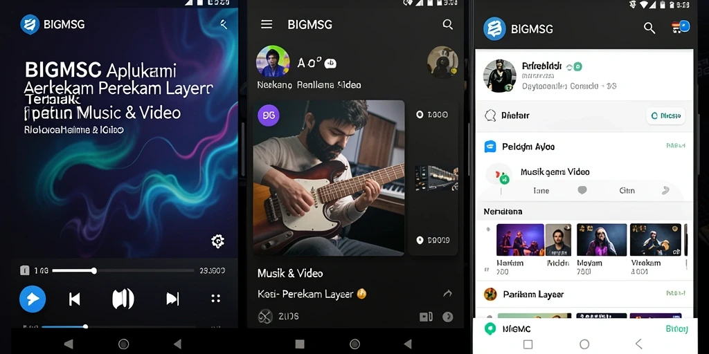 Antarmuka aplikasi BIGMSG saat merekam layar dengan jelas dan responsif.