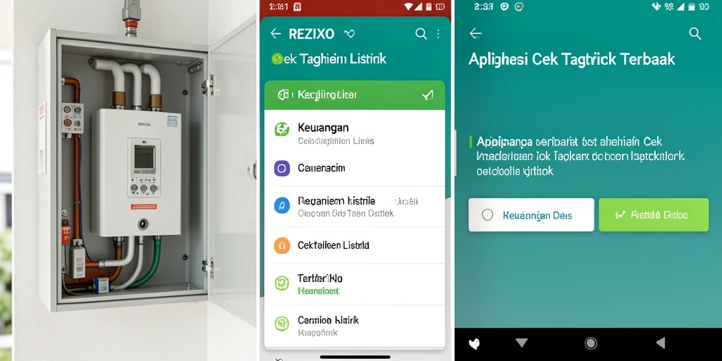 Tampilan antarmuka REZIXO untuk cek tagihan listrik.