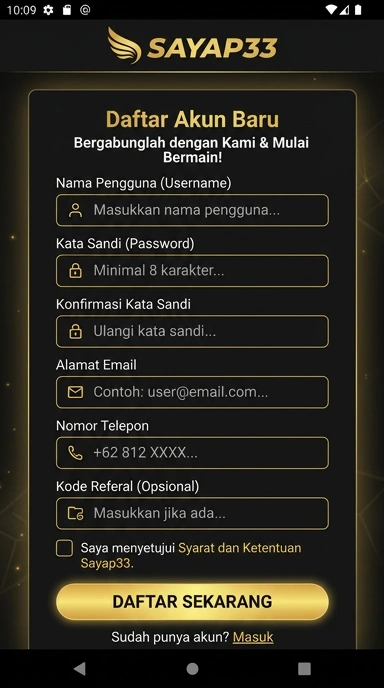 Panduan Mudah Registrasi Akun Barumu di sayap33