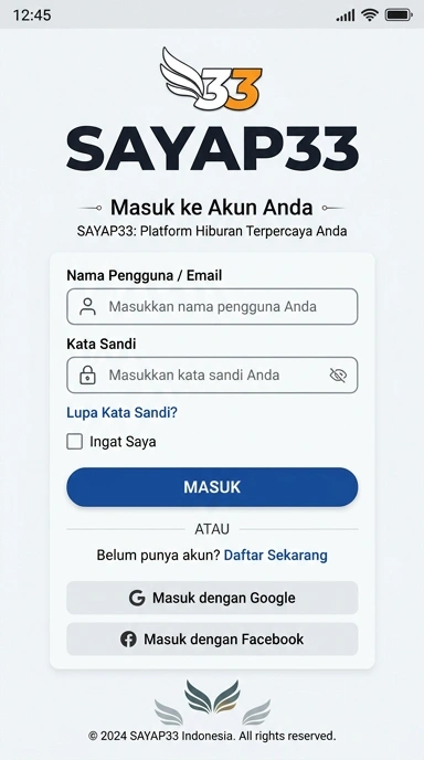 Panduan Login Akun Sayap33 untuk Pengguna Android